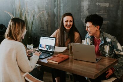 group of people in a coffee shop