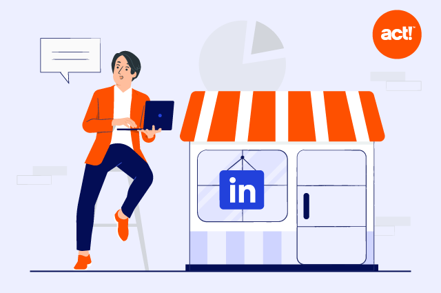 illustration with LinkedIn logo for small businesses