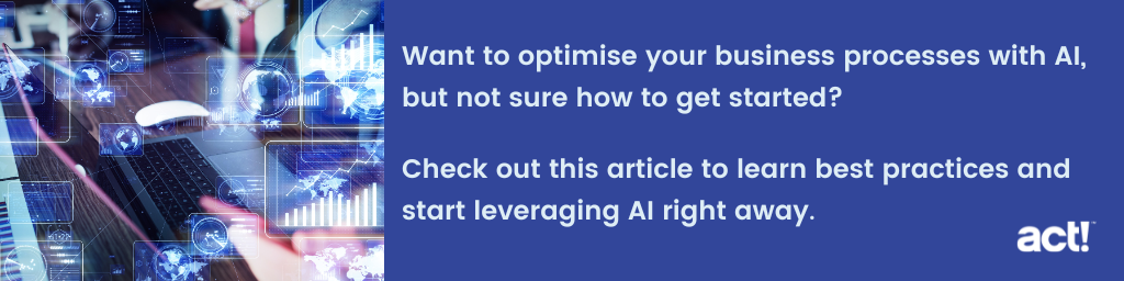 A callout that says, "Want to optimize your business processes with AI, but not sure how to get started? 
