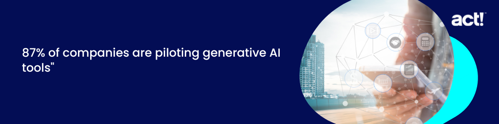 A callout that says, "87% of companies are piloting generative AI tools"