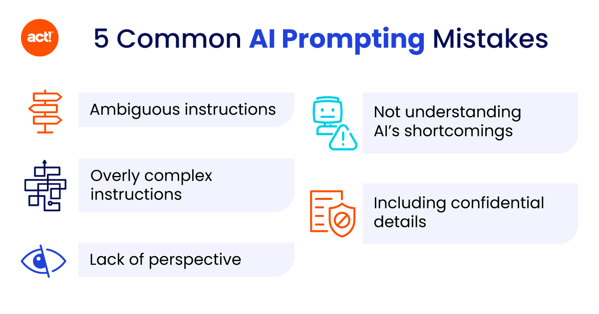 an infographic itemizing five common ai prompting mistakes