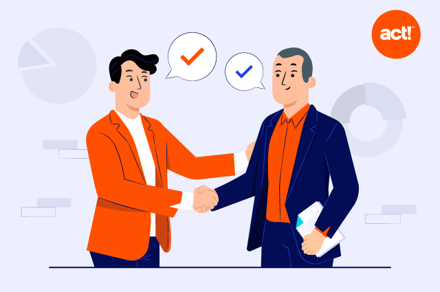 an illustration of two people shaking hands