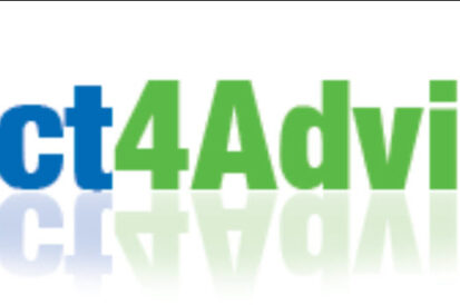 Act4Advisors logo, color text is blue and green