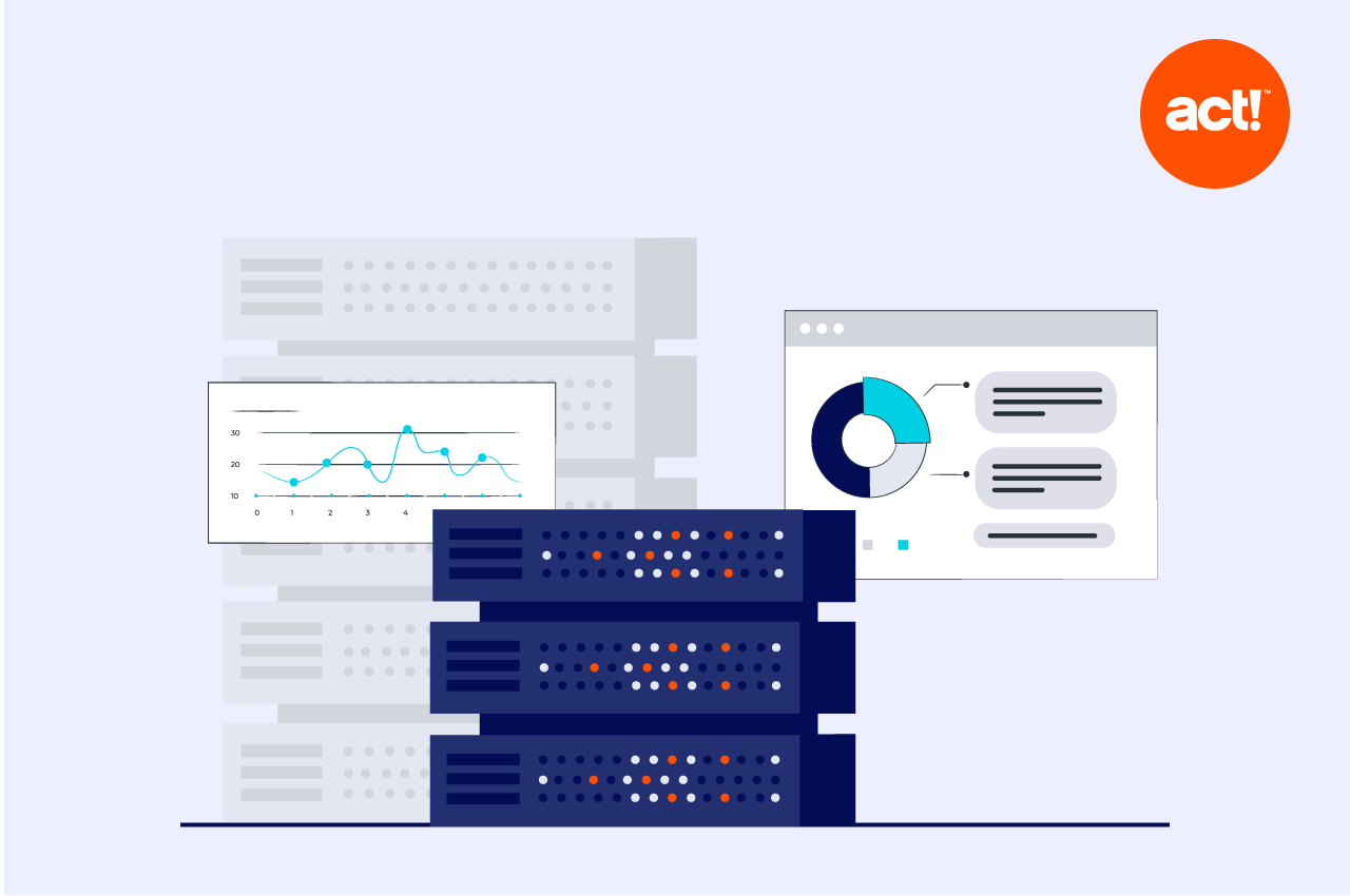 an illustration of of a technology and marketing metrics on a dashboard